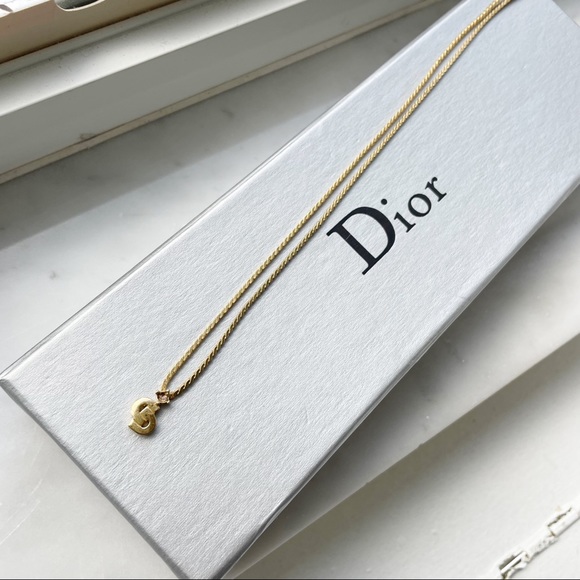 Dior Jewelry - Dior CD Logo Vintage 1990s Gold-Tone Pendant Necklace